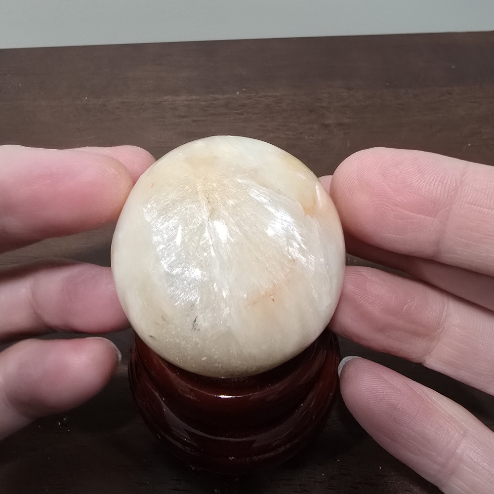 Peach Stilbite Crystal Sphere 46 mm